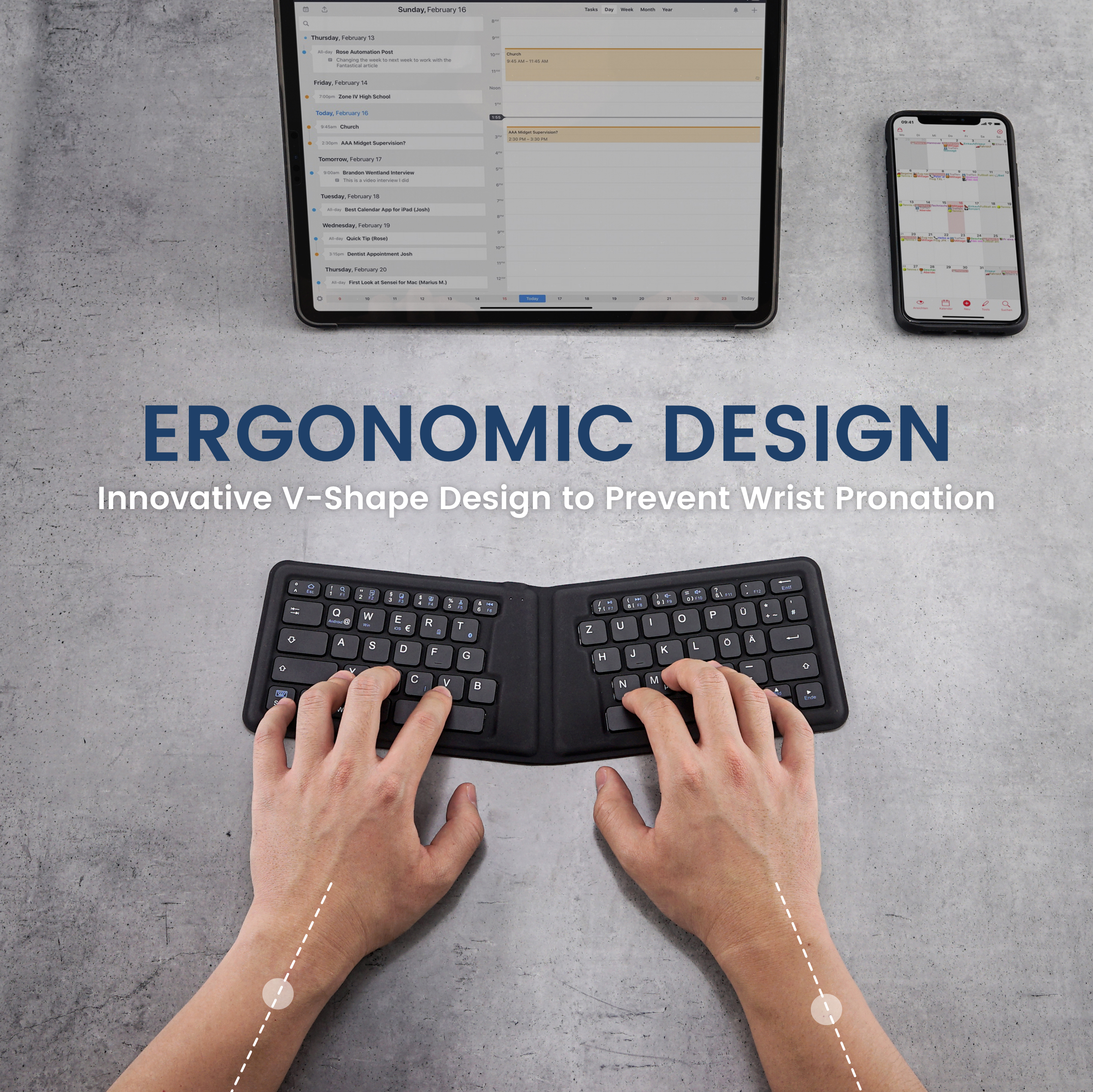 Comfortable Ergonomic Typing