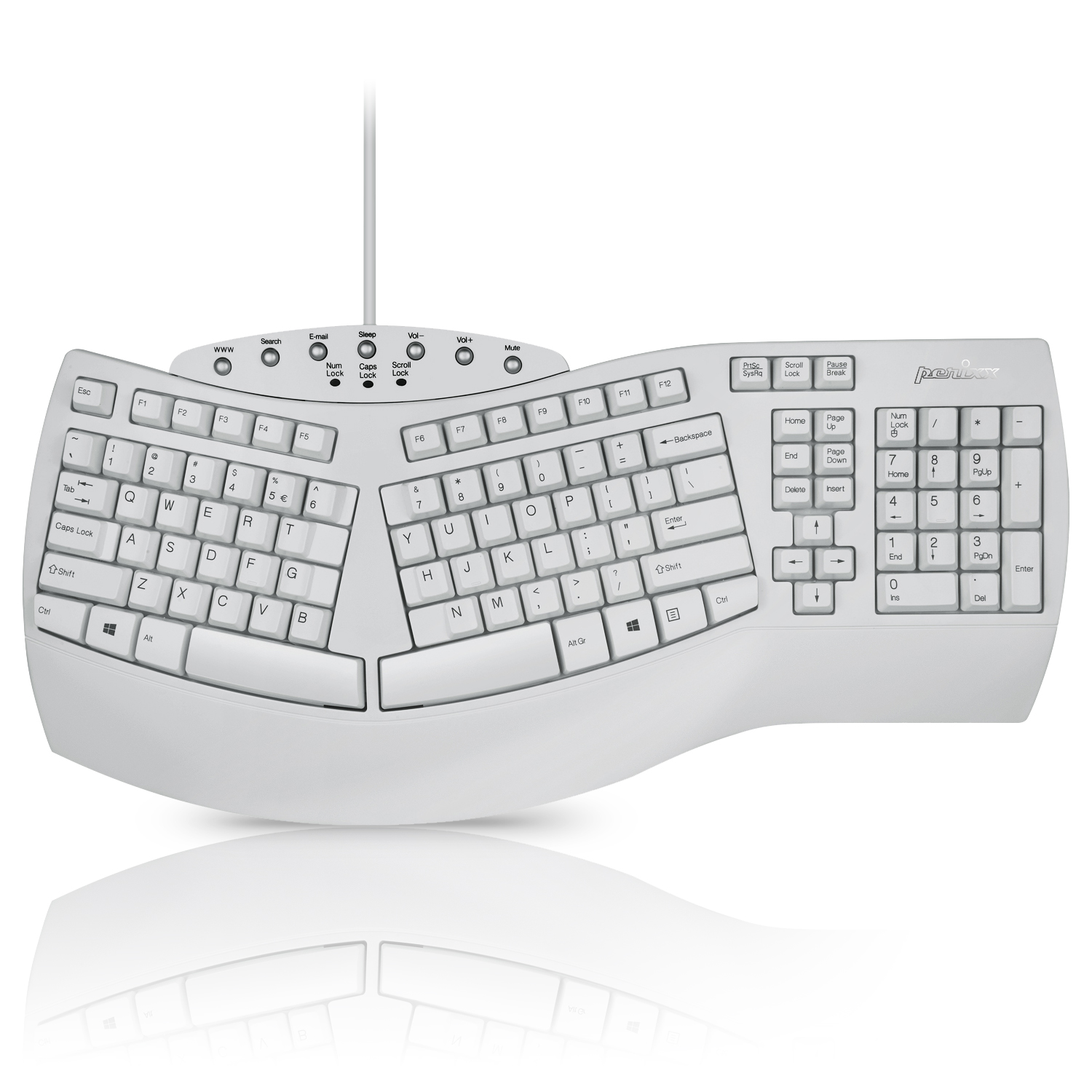 perixx periboard-512ii w ergonomic split keyboard wireless