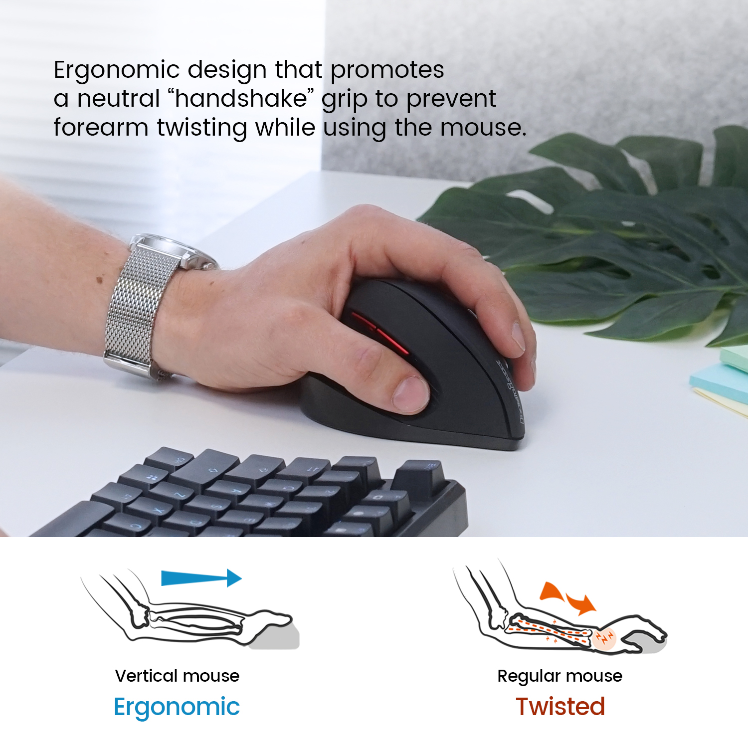 PERIMICE-718 The True Ergonomic Mouse for Left-Handed Users